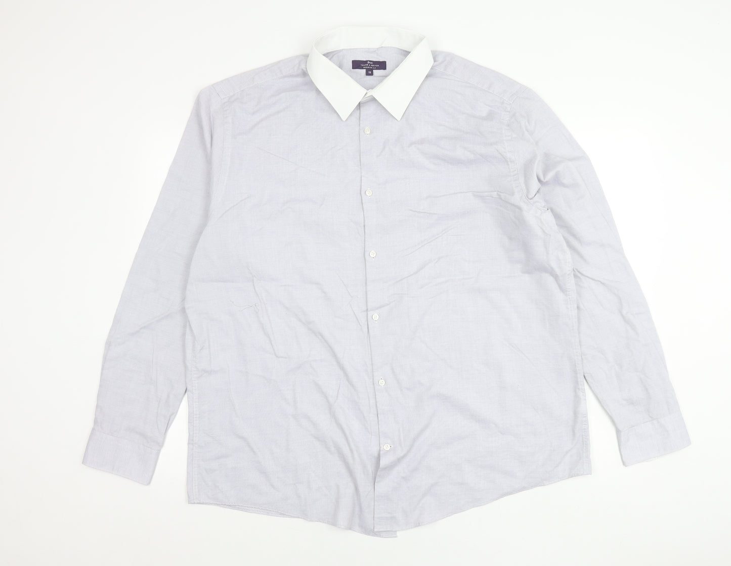 Tailor & Cutter Men’s Grey Check Shirt 18 Regular Fit Long Sleeve