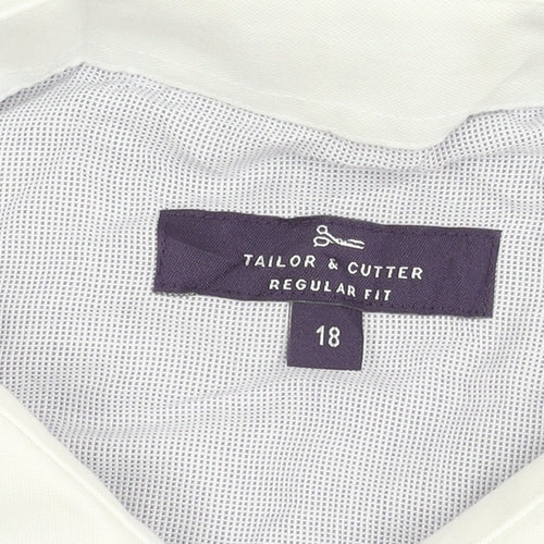 Tailor & Cutter Men’s Grey Check Shirt 18 Regular Fit Long Sleeve