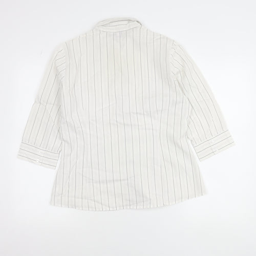 Double TWO Women’s White Striped Button-Up Shirt Size 12