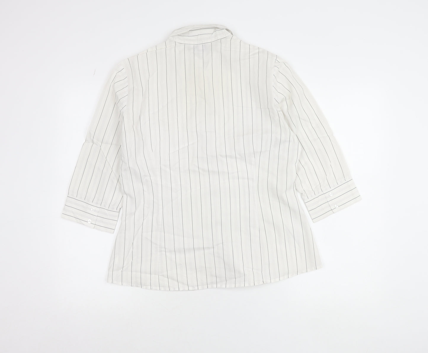 Double TWO Women’s White Striped Button-Up Shirt Size 12