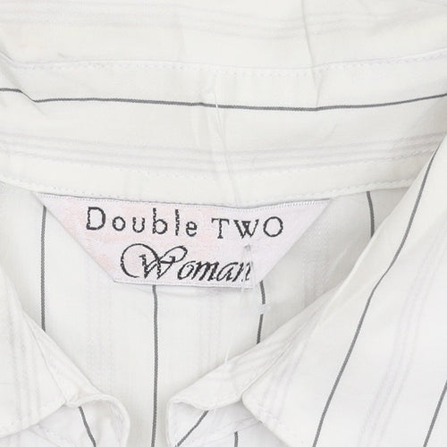 Double TWO Women’s White Striped Button-Up Shirt Size 12