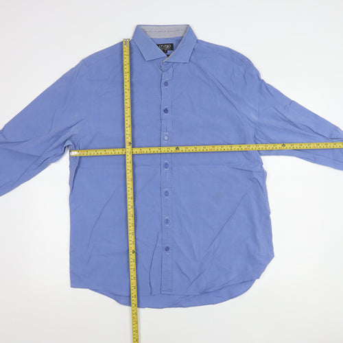 Jeff Banks Mens Blue 17/44in Cotton Long Sleeve Button Up Shirt