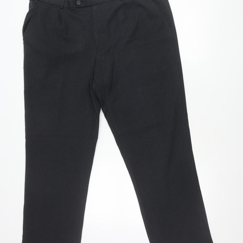 Taylor & Wright Men's Black 38R Regular Fit Dress Trousers