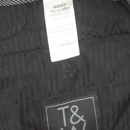 Taylor & Wright Men's Black 38R Regular Fit Dress Trousers