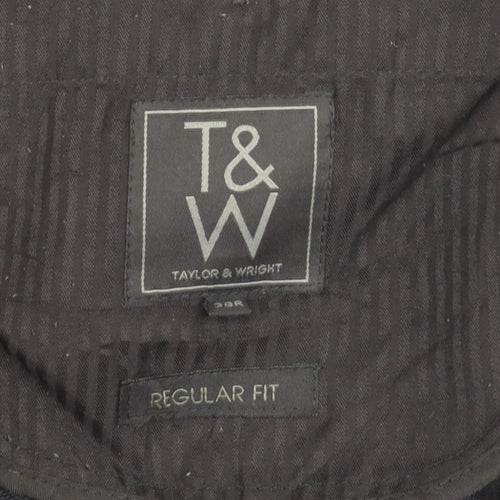 Taylor & Wright Men's Black 38R Regular Fit Dress Trousers