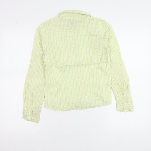 GAP Girls Green Geometric Cotton Button-Up Shirt 10-11 Years Long Sleeve