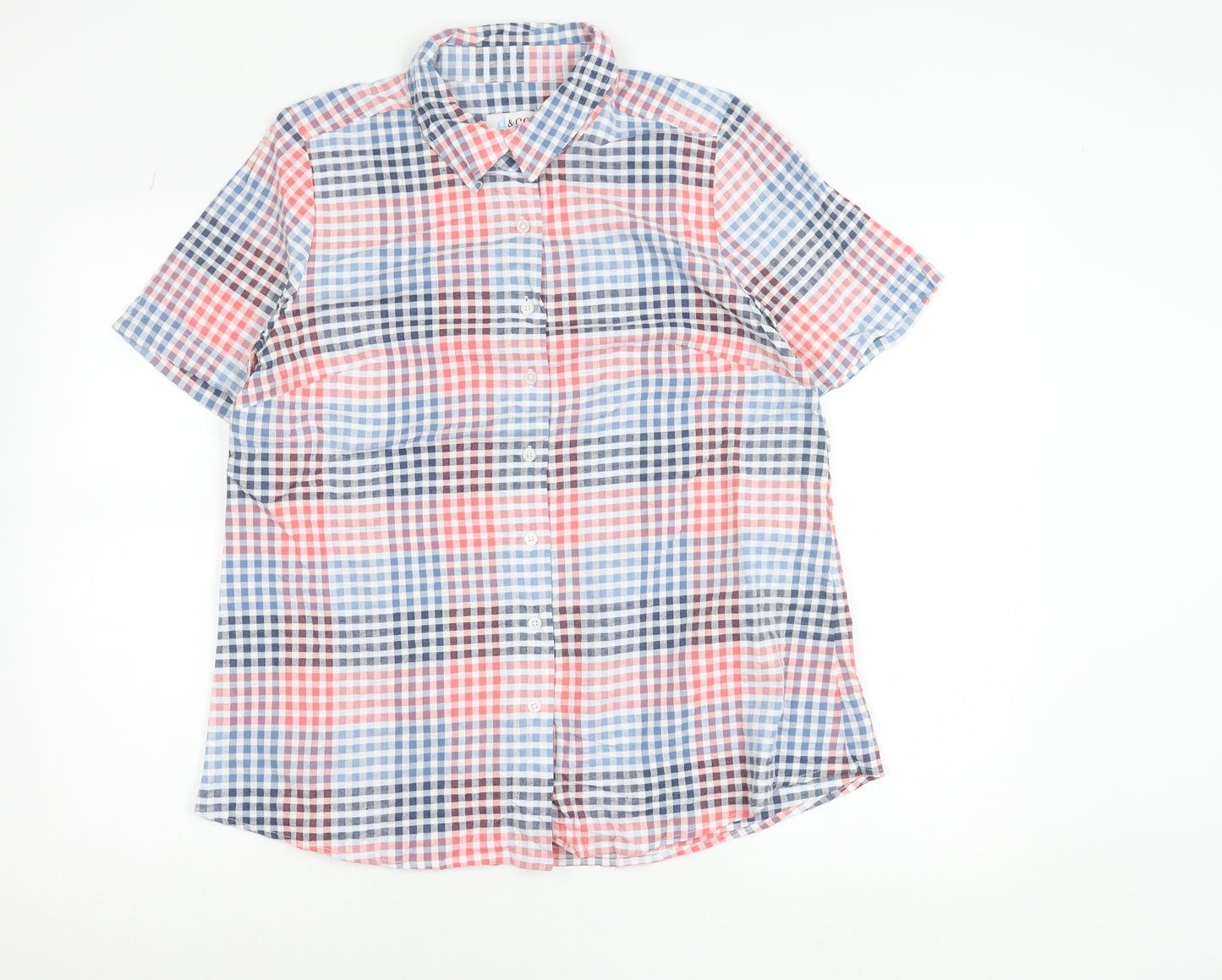 d&co Denim Company Men's Multicoloured Check Shirt M Short Sleeve