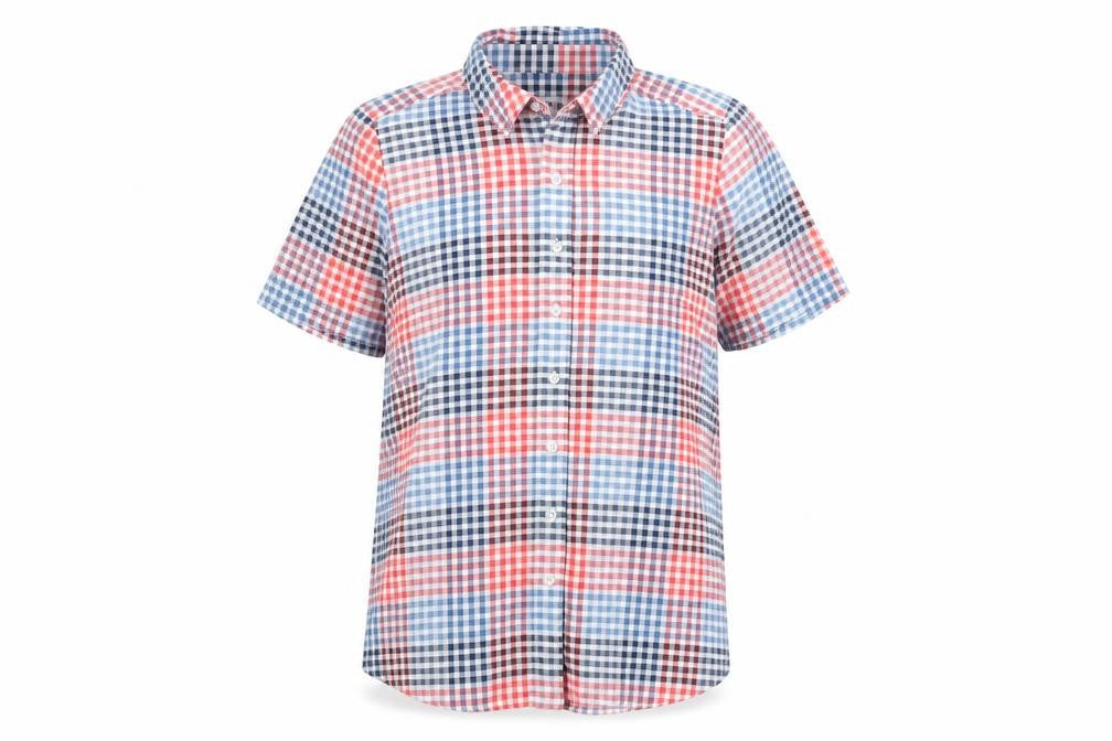 d&co Denim Company Men's Multicoloured Check Shirt M Short Sleeve