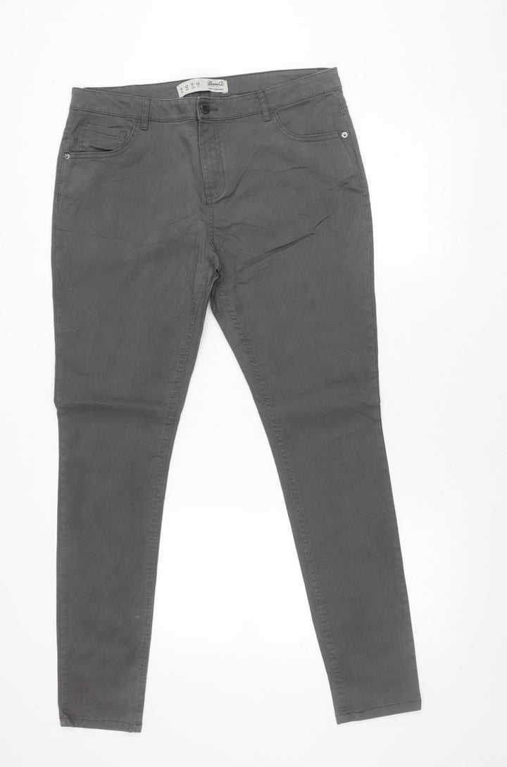 Denim Co. Womens Grey Skinny Jeans Size 14 Slim Fit Stretch