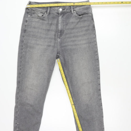 F&F Mens Grey Slim Skinny Jeans Size L Waist 42in Medium Wash Denim