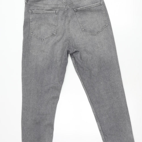 F&F Mens Grey Slim Skinny Jeans Size L Waist 42in Medium Wash Denim