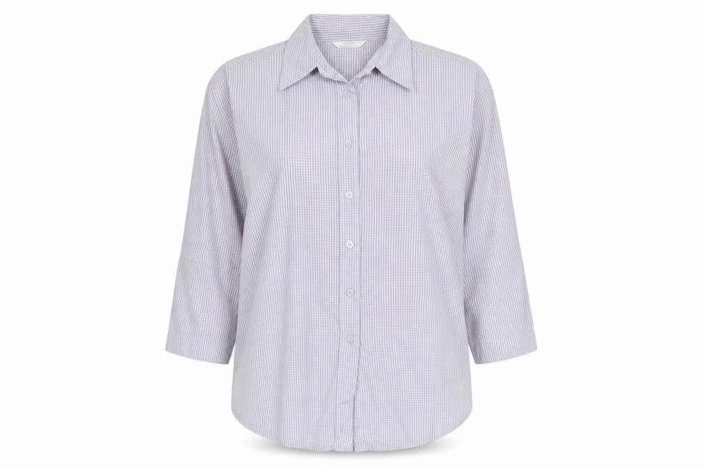 Marks and Spencer Women’s Purple Check Button-Up Shirt UK 12