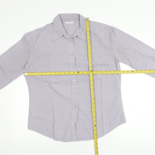 Marks and Spencer Women’s Purple Check Button-Up Shirt UK 12