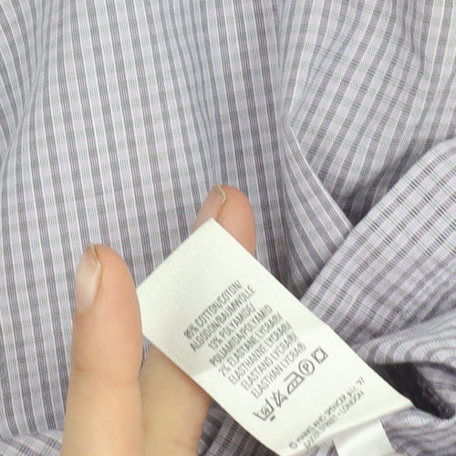 Marks and Spencer Women’s Purple Check Button-Up Shirt UK 12