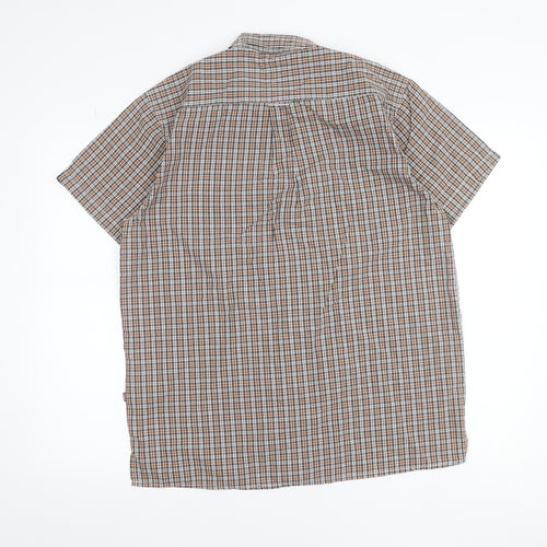 Trekmates Men’s Multicoloured Checked Short Sleeve Button-Up Shirt L