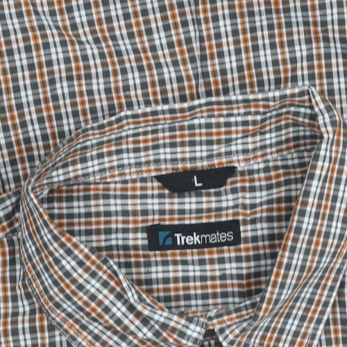 Trekmates Men’s Multicoloured Checked Short Sleeve Button-Up Shirt L