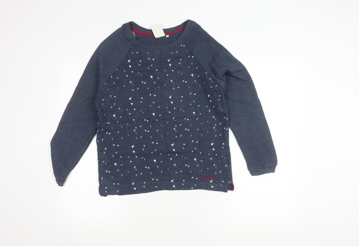 Weird Fish Womens Blue Size 8 Embroidered Pullover Jumper