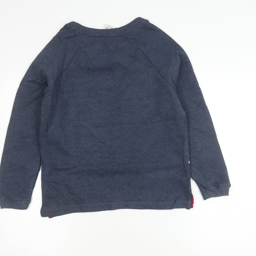 Weird Fish Womens Blue Size 8 Embroidered Pullover Jumper