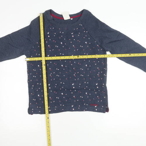 Weird Fish Womens Blue Size 8 Embroidered Pullover Jumper
