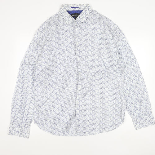 Marks & Spencer Men’s Blue Floral Slim Fit XXL Long Sleeve Shirt