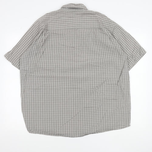 Wrangler Men's Grey Check Short Sleeve Button-Up Shirt Size L