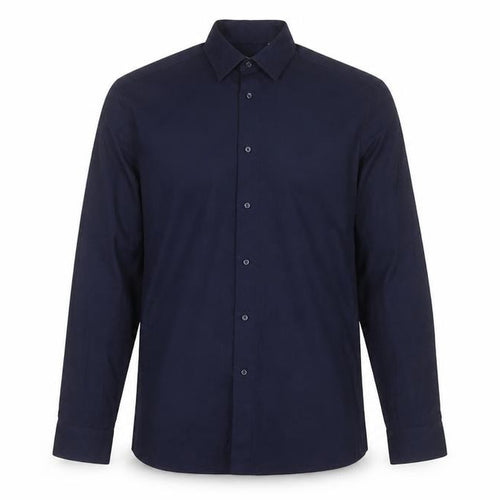 Next Men’s Navy Blue Slim Fit Long Sleeve Shirt Size 17 43cm