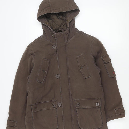 Cherokee Teens Brown Hooded Parka Jacket 9-10Y Cotton Winter Coat