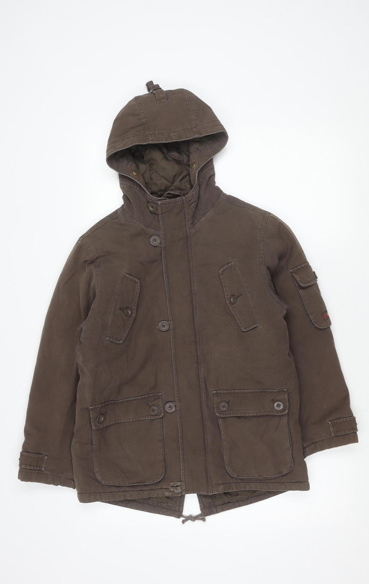 Cherokee Teens Brown Hooded Parka Jacket 9-10Y Cotton Winter Coat