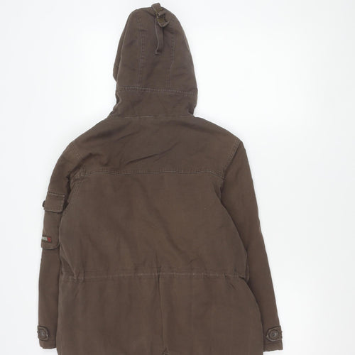 Cherokee Teens Brown Hooded Parka Jacket 9-10Y Cotton Winter Coat