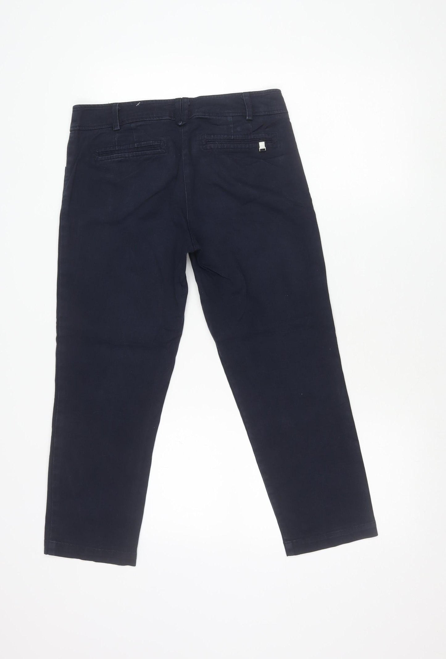 Wallis Womens Blue Chino Trousers Size 10 Slim Fit Cotton Blend