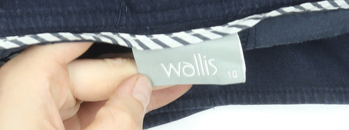 Wallis Womens Blue Chino Trousers Size 10 Slim Fit Cotton Blend