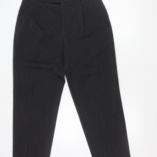 Remus Uomo Men's Black 42R Dress Trousers Wool Blend Formal Pants
