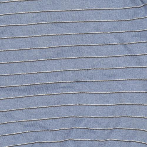 Massimo Dutti Men’s Blue Striped Cotton Cashmere Jumper 2XL