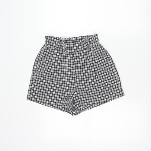 Lottie Moss Womens Black Check Casual Shorts Size S Polyester Blend