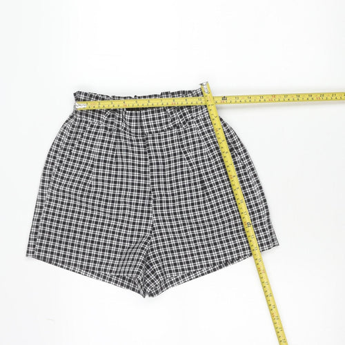 Lottie Moss Womens Black Check Casual Shorts Size S Polyester Blend