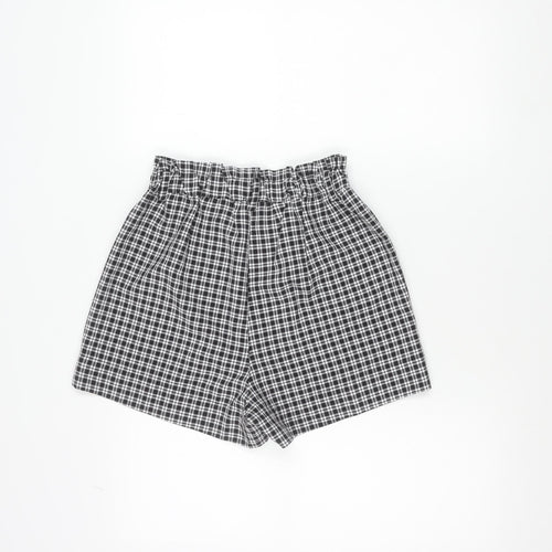 Lottie Moss Womens Black Check Casual Shorts Size S Polyester Blend