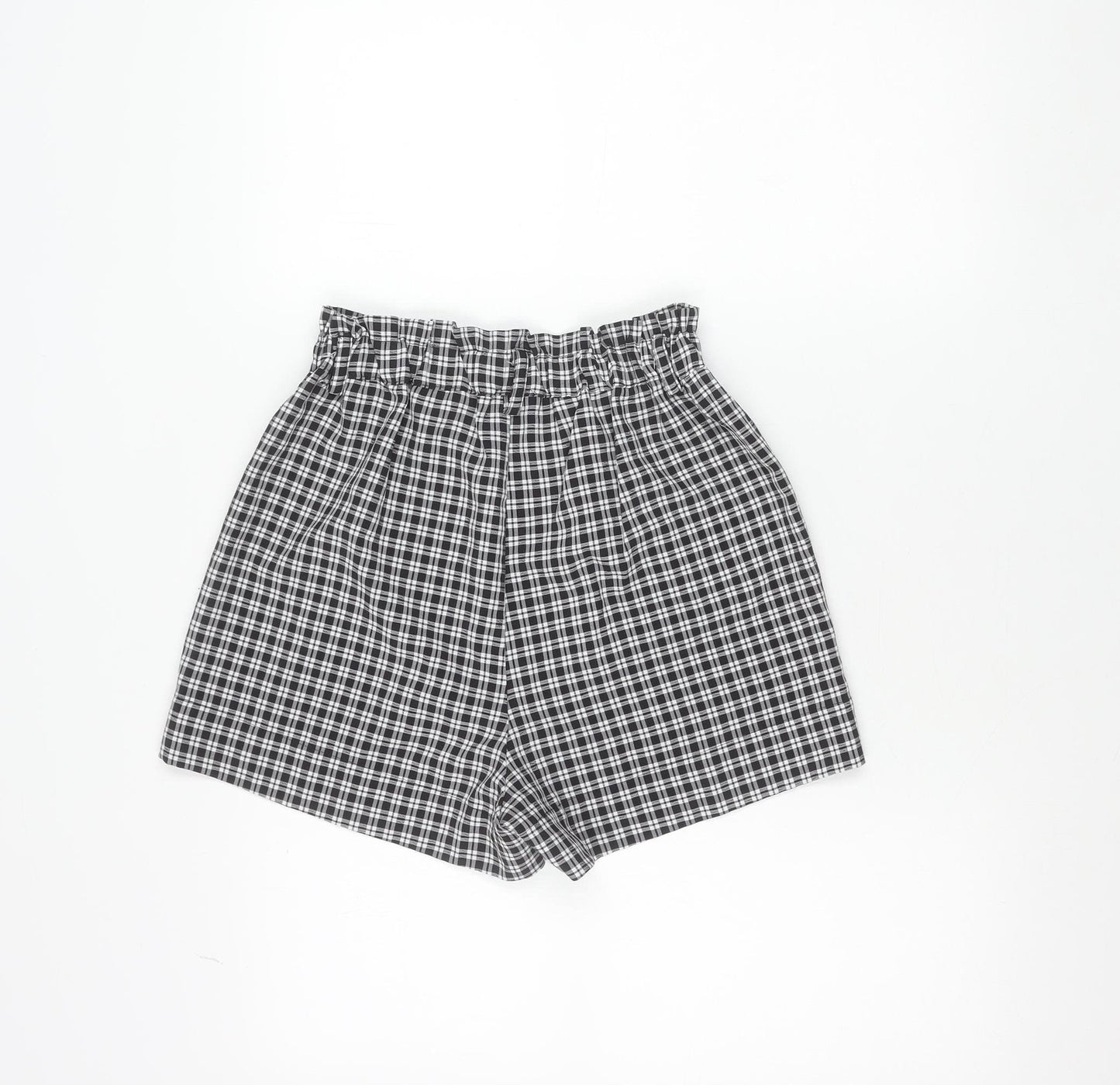 Lottie Moss Womens Black Check Casual Shorts Size S Polyester Blend