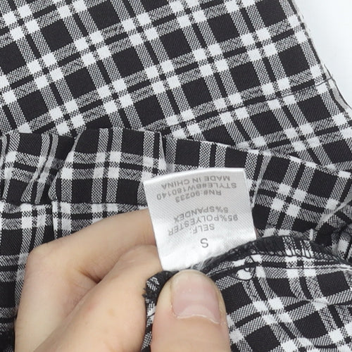 Lottie Moss Womens Black Check Casual Shorts Size S Polyester Blend