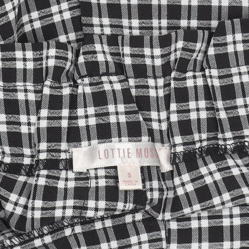 Lottie Moss Womens Black Check Casual Shorts Size S Polyester Blend