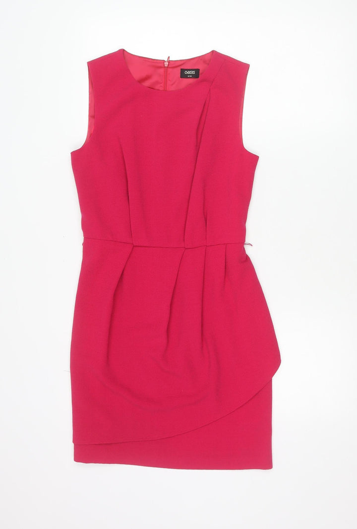 Oasis Women’s Pink Size 8 Knee Length Sheath Sleeveless Dress