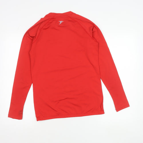 Precision Men’s Red Long Sleeve Sports Top L Polyester Elastane