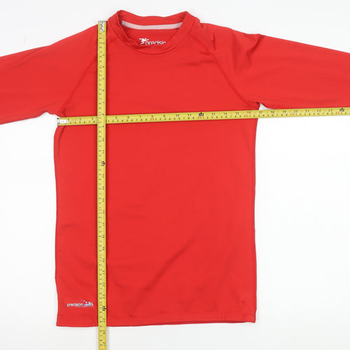 Precision Men’s Red Long Sleeve Sports Top L Polyester Elastane