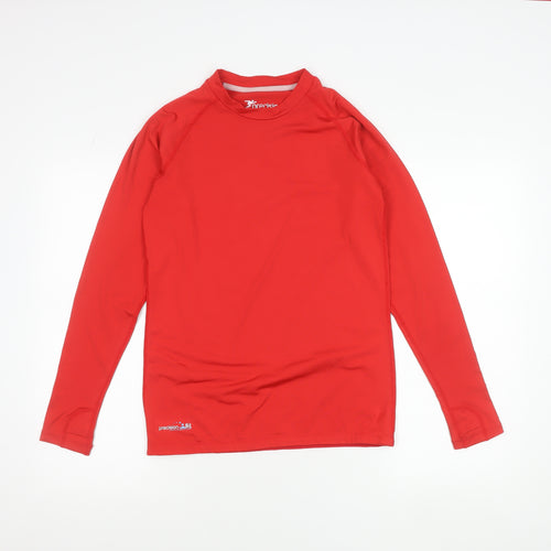 Precision Men’s Red Long Sleeve Sports Top L Polyester Elastane