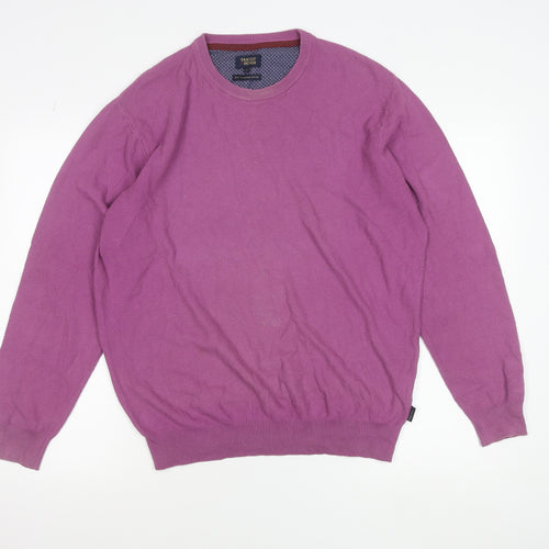 Tricot Denim Men’s Purple Cotton Crew Neck Jumper L