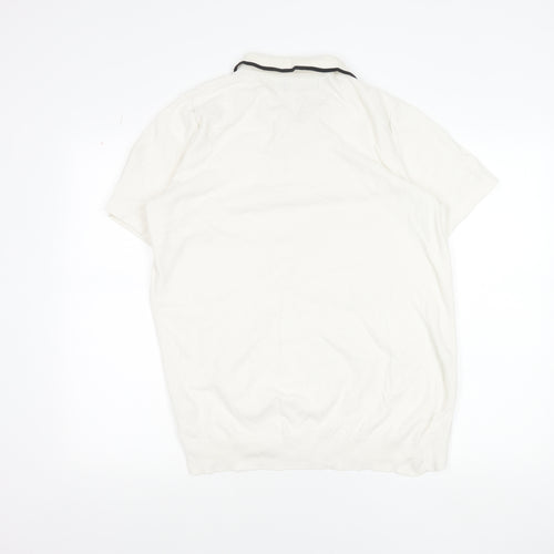 Kensington Eastside Men’s White Cotton Polo Shirt L 1/4 Zip