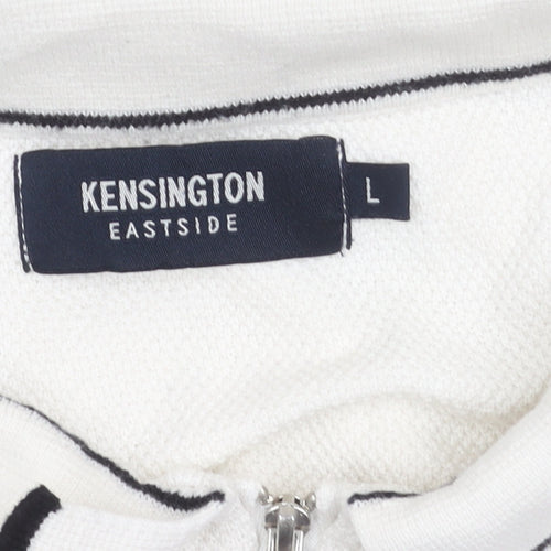 Kensington Eastside Men’s White Cotton Polo Shirt L 1/4 Zip