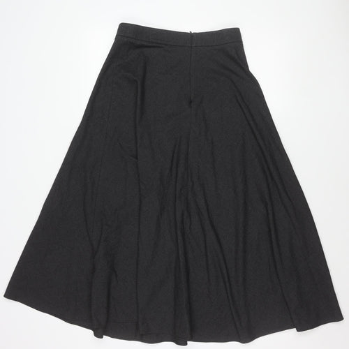 Zara Women Black A-Line Skirt Size 12 Knee Length Workwear