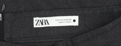 Zara Women Black A-Line Skirt Size 12 Knee Length Workwear