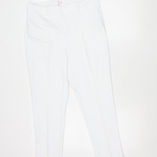 Savida Womens White Slim Fit Trousers Size 12 Cotton Blend