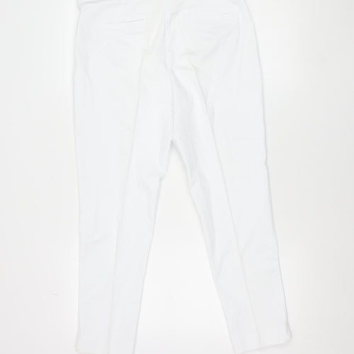 Savida Womens White Slim Fit Trousers Size 12 Cotton Blend